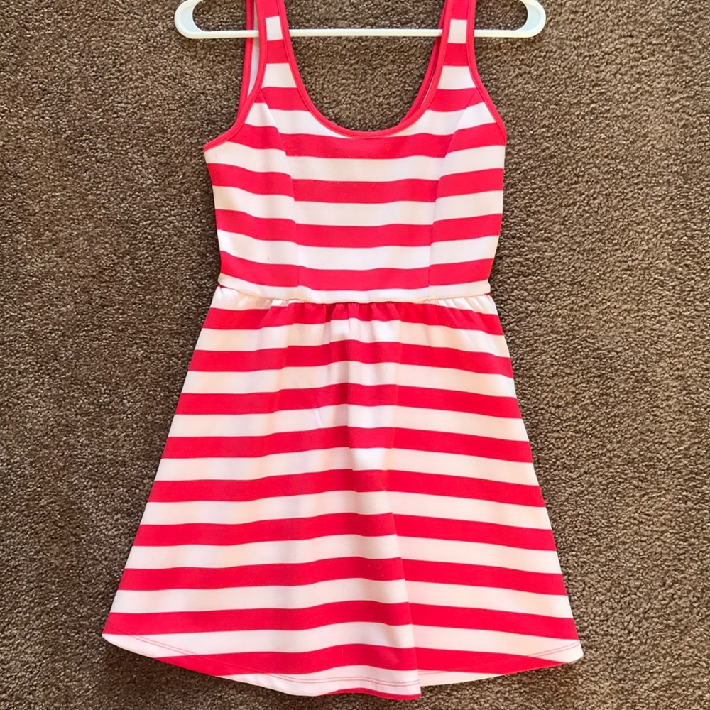Forever 21 Coral and White Striped Dress